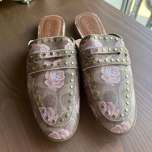 Coach Fiona Floral Loafer Mules Size 6